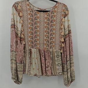 AMERICAN EAGLE Dolman Tassel Boho Top